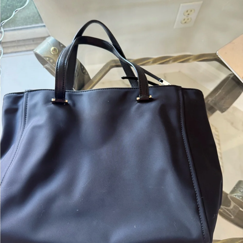 KATE SPADE NY Dawn Place Black Embellished Nylon Tote with Leather Trim NWOT - Picture 6 of 14